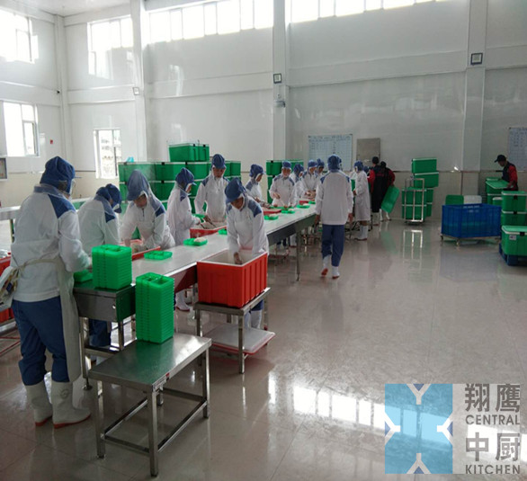 中韩合资青岛亿康源配餐 - 翔鹰中央厨房设备山东案例