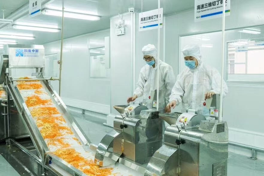 翔鹰连续式洗菜线助力妙香居泡菜产业升级